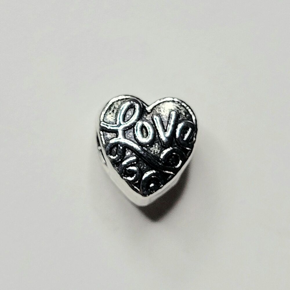 New! For Pandora Charm Bracelet Antique Silver Color Heart LOVE Charm Bead